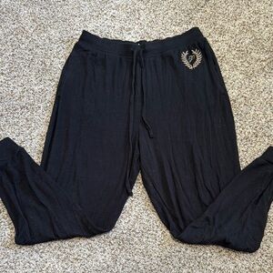 PINK Black Jogger Pants with Logo